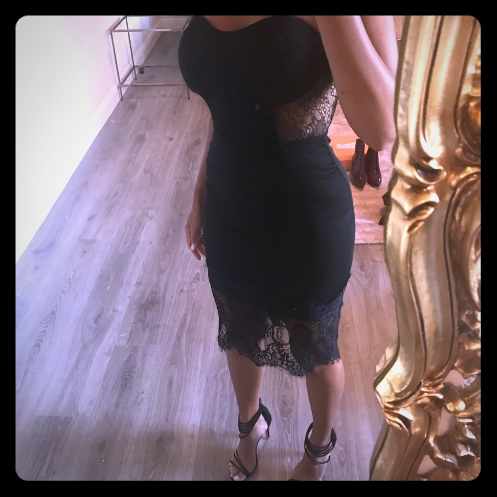 Misguided black laced dress